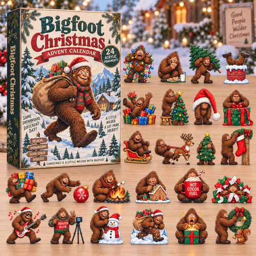 CHRISTMAS KICKOFF 40% OFF - Bigfoot Christmas Advent Calendar 2026 - 24-Day Festive Countdown, Acrylic Charms Blind Box - Gift For Family and Friends AC0TV025