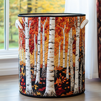Birch Leaves Quilted Laundry Basket NCU0DDK874