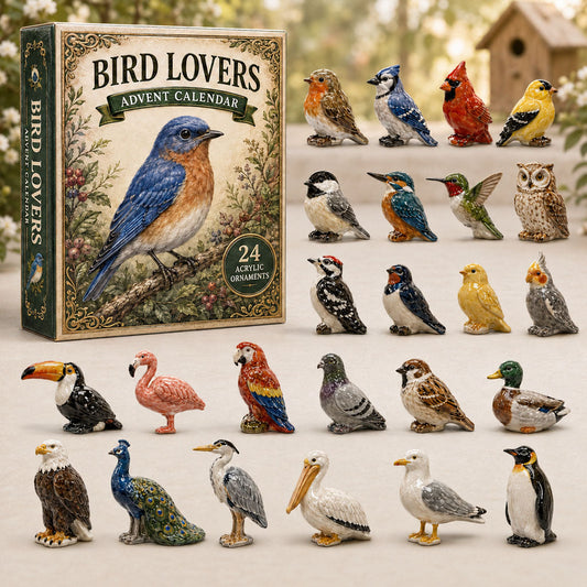 CHRISTMAS KICKOFF 40% OFF - Bird Lovers Advent Calendar 2026 - 24-Day Festive Countdown, Acrylic Charms Blind Box - Gift For Bird Lovers AC0TM210