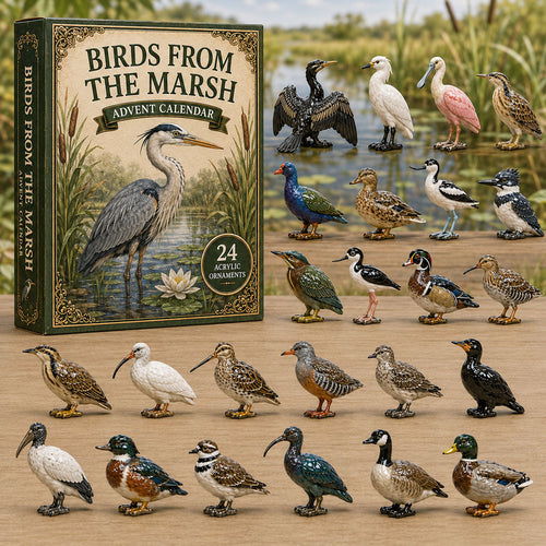 CHRISTMAS KICKOFF 40% OFF - Birds From The Marsh Advent Calendar 2026 - 24-Day Festive Countdown, Acrylic Charms Blind Box - Gift For Bird Lovers AC0TM215