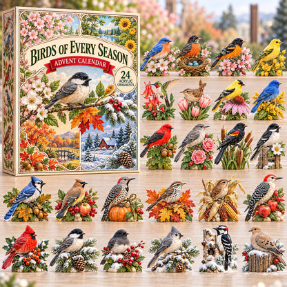 CHRISTMAS KICKOFF 40% OFF - Birds Of Every Season Advent Calendar 2026 - 24-Day Festive Countdown, Acrylic Charms Blind Box - Gift For Family and Friends AC0TD060