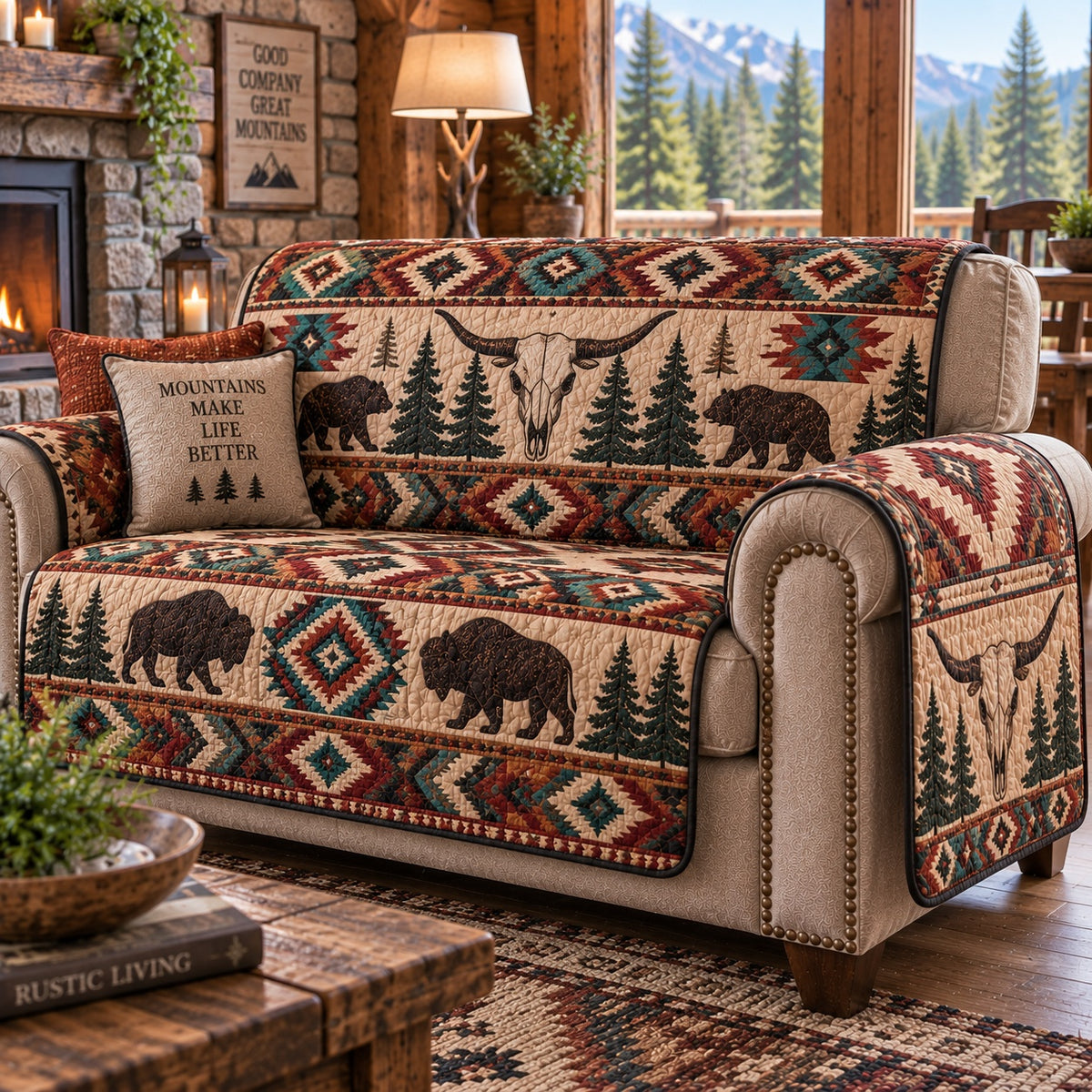 Bison Badlands Legacy Quilted Sofa Cover NCU0PVL1103