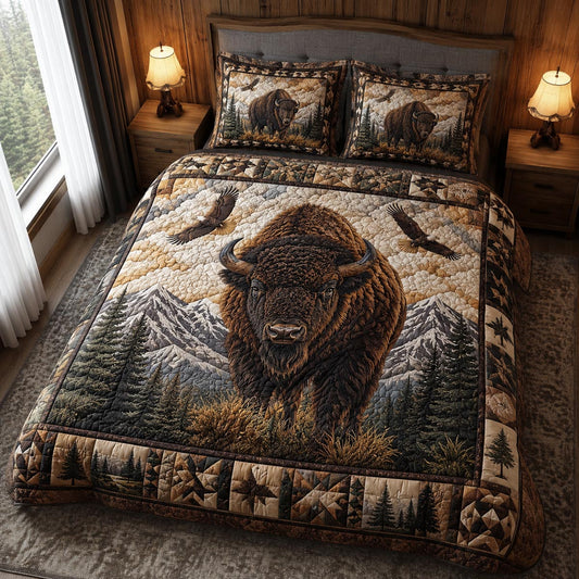 Bison Grace 3-Piece Quilted Bedding Set NCU0DV2169