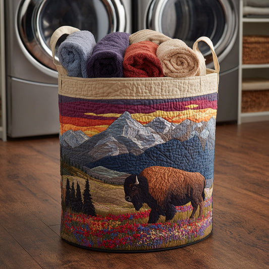 Bison Mountain Bloom Quilted Laundry Basket NCU0HNH449