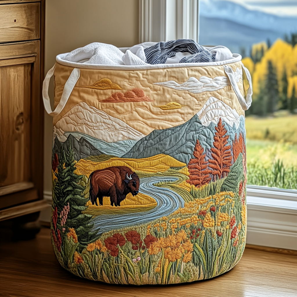 Bison Spirit Quilted Laundry Basket NCU0DDK1050