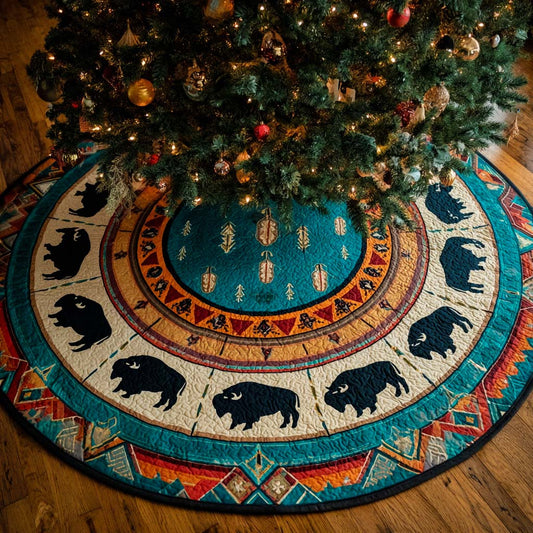 Bison Trail Compass Quilted Tree Skirt NCU0NXD1036