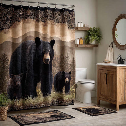 Black Bear Shower Curtain NCU0DV1966