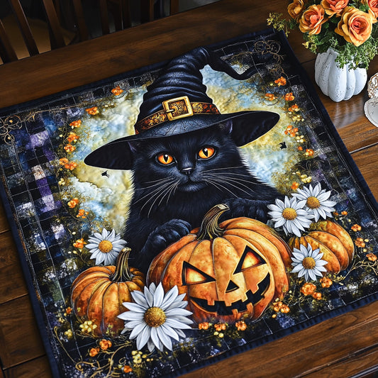 Black Cat Charm Quilted Table Topper NCU0NNT1488