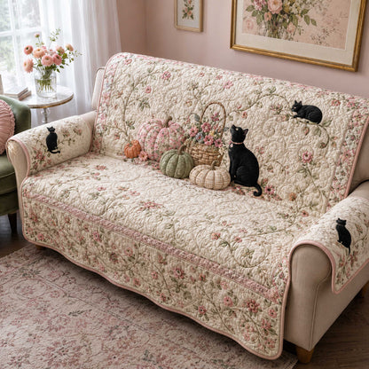 Black Autumn Quilted Sofa Cover NCU0NTD2126