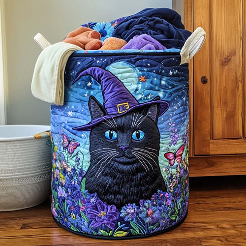 Black Cat Charm Quilted Laundry Basket NCU0NNT1460