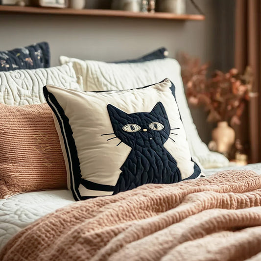 Black Cat Quilted Pillow Case NCU0NTD1345