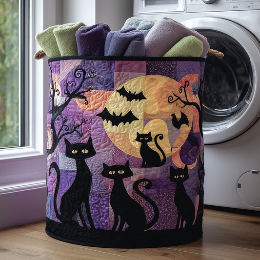 Black Cat Spellbound Quilted Laundry Basket NCU0TH3082
