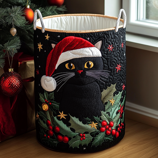 Black Cat Spirit Quilted Laundry Basket NCU0DDK1135