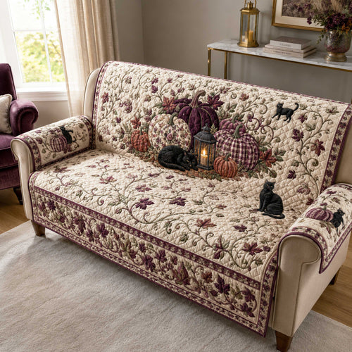 Black Harvest Quilted Sofa Cover NCU0NTD2127
