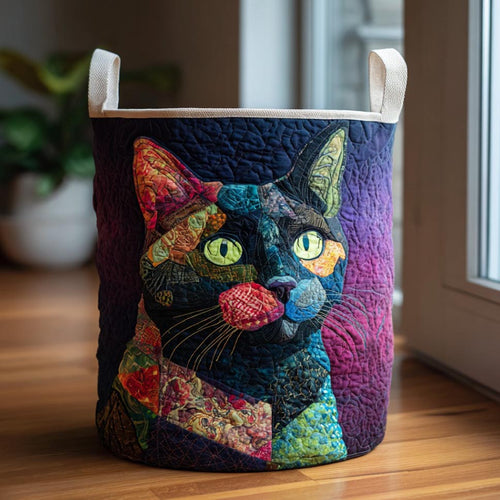 Black Velvet Quilted Laundry Basket NCU0DV1705