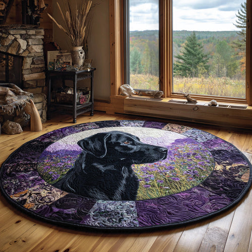 Black Velvet Soul Quilted Round Mat NCU0DV1199
