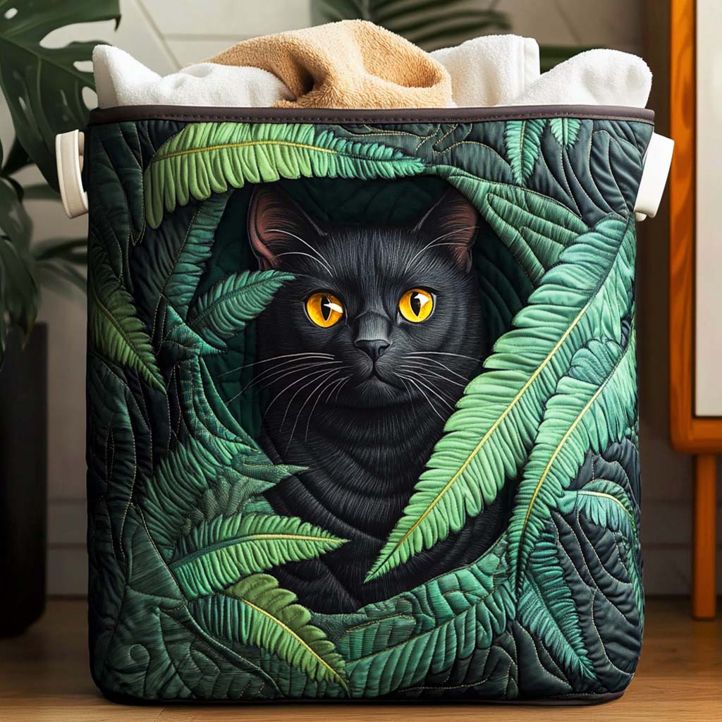 Frost Moon Wolf Quilted Laundry Basket NCU0NTD1037