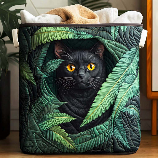 Black Whisker Quilted Laundry Basket NCU0NNL002