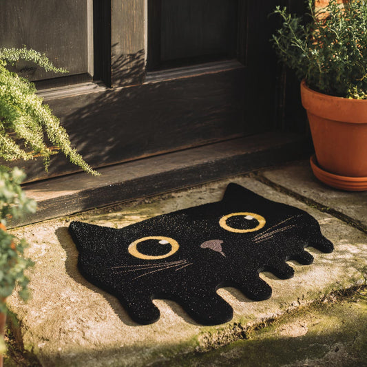 Black Whiskers Custom Shape Doormat NCU0DV2102