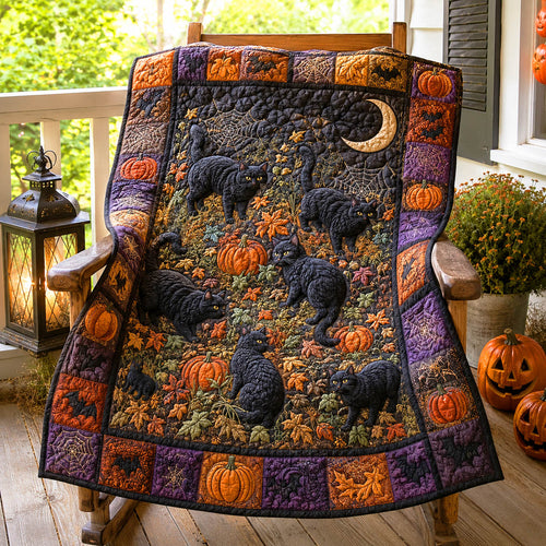 Black Whiskers Quilted Blanket NCU0NTD2049