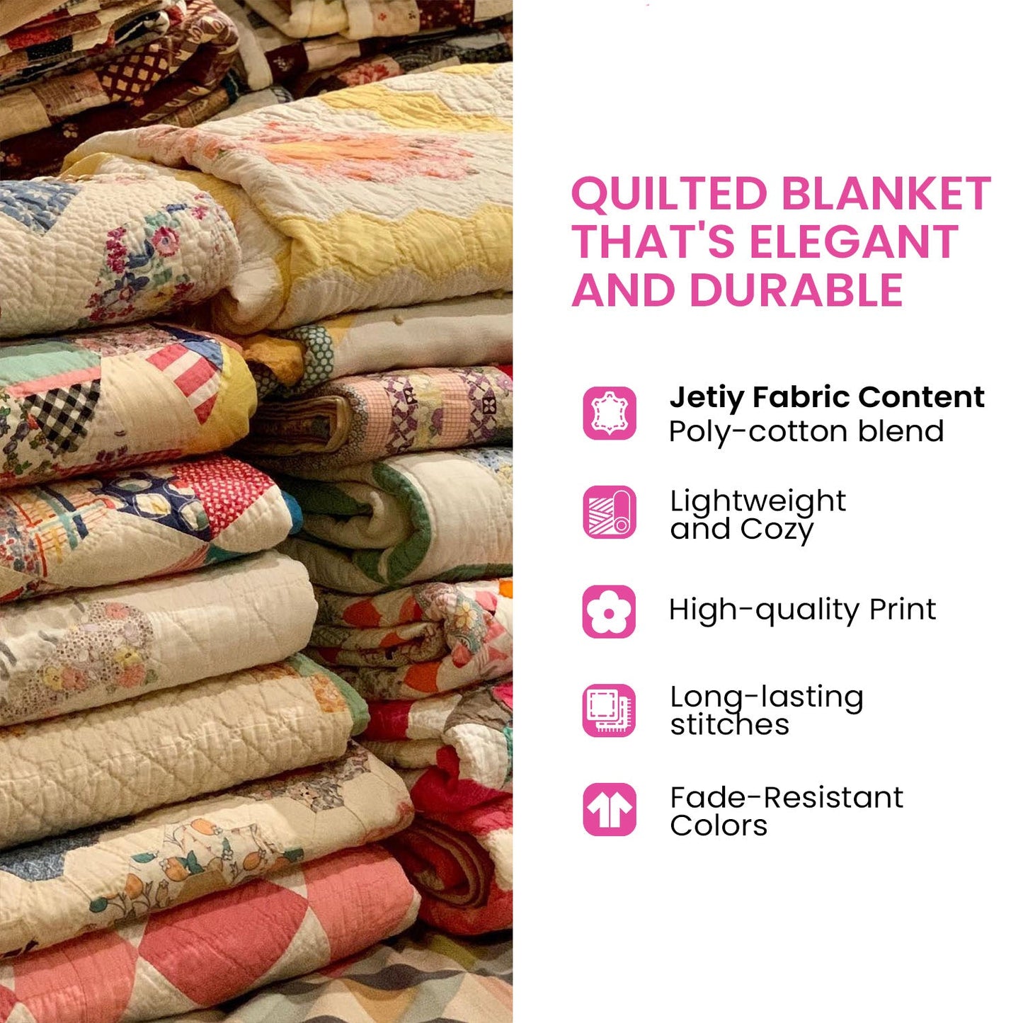 Colorful Floral Delight Quilted Blanket NCU0TL369