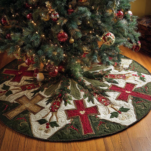 Blessed Christmas Christmas Quilted Tree Skirt NCU0NNT2482