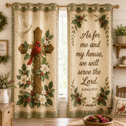 Blessed Cross Quilted Curtains NCU0NTD2114