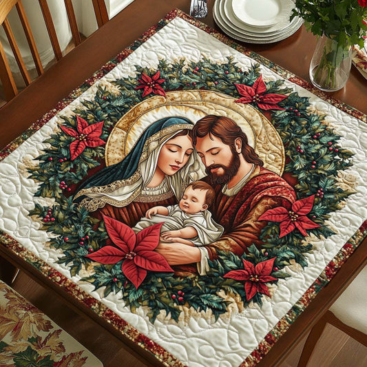 Blessed Family Quilted Table Topper NCU0NNT1707