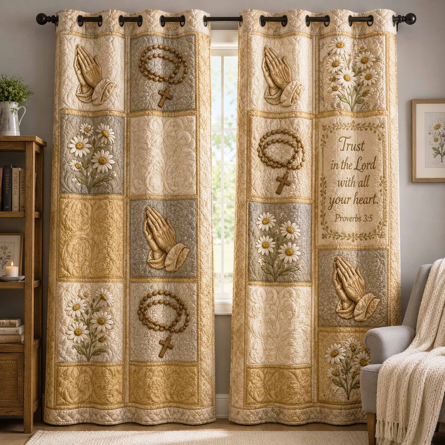Blessed Grace Quilted Curtains NCU0NTD2092