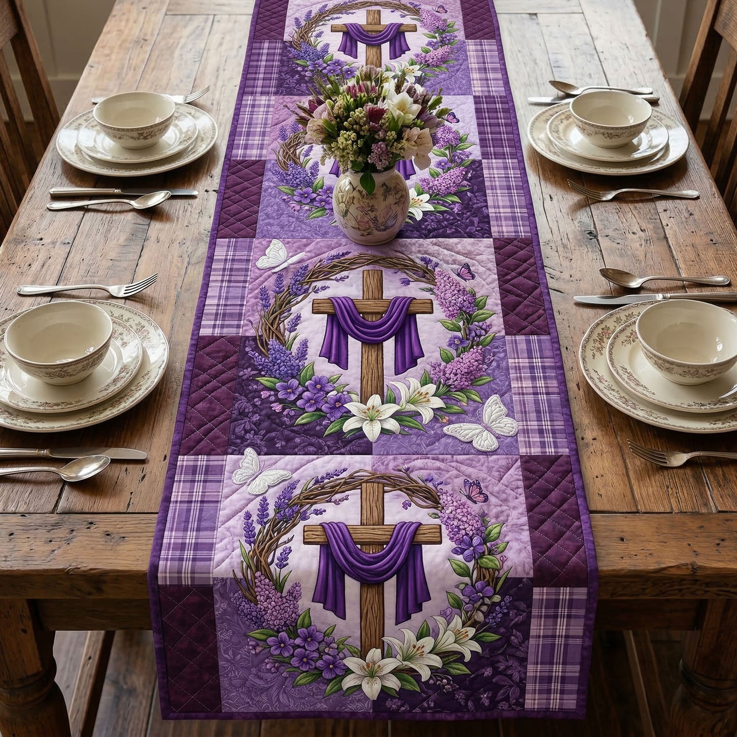 Blessed Journey Quilted Table Runner NCU0NNT3077
