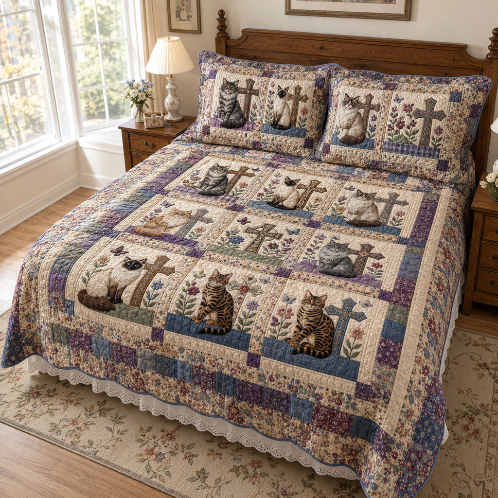 Blessed Paws Forever 3-Piece Quilted Bedding Set NCU0PTT3307