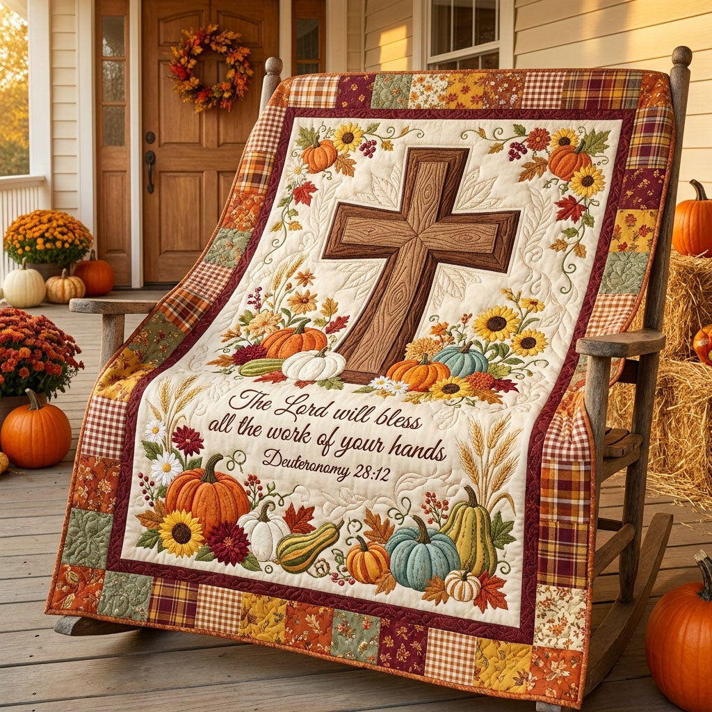 Blessed Work of Faith Quilted Blanket NCU0PTT3207