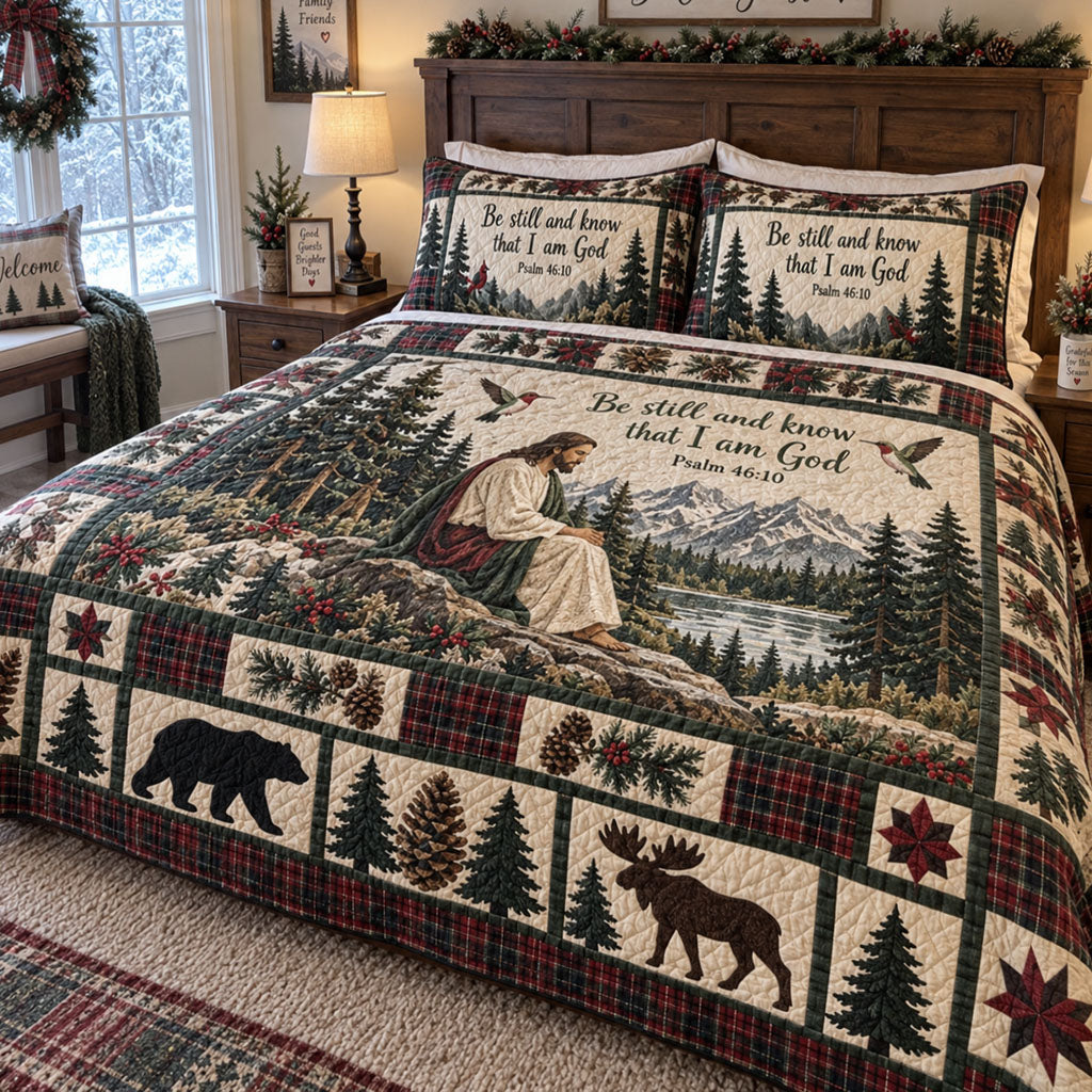 Blessed in the Wild 3-Piece Quilted Bedding Set NCU0PTT3488