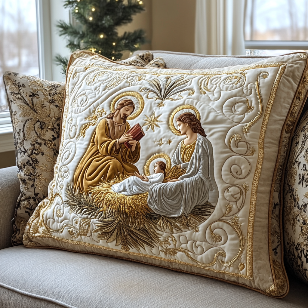 Blessed Manger Quilted Bedding Pillow Case NCU0DV018