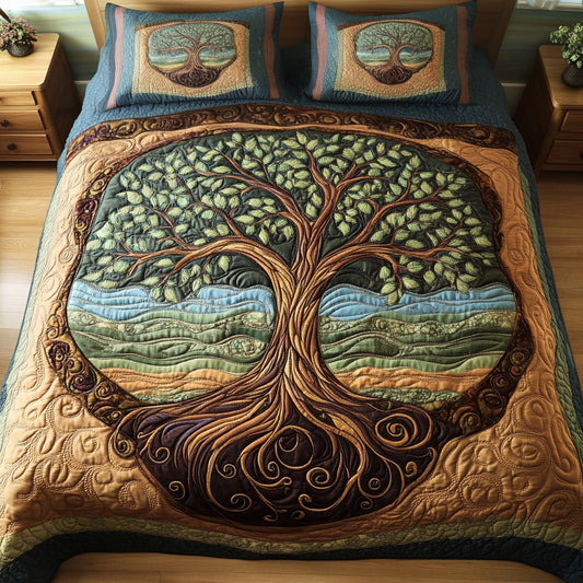 Blissful Bloom 3-Piece Quilted Bedding Set NCU0NVH386