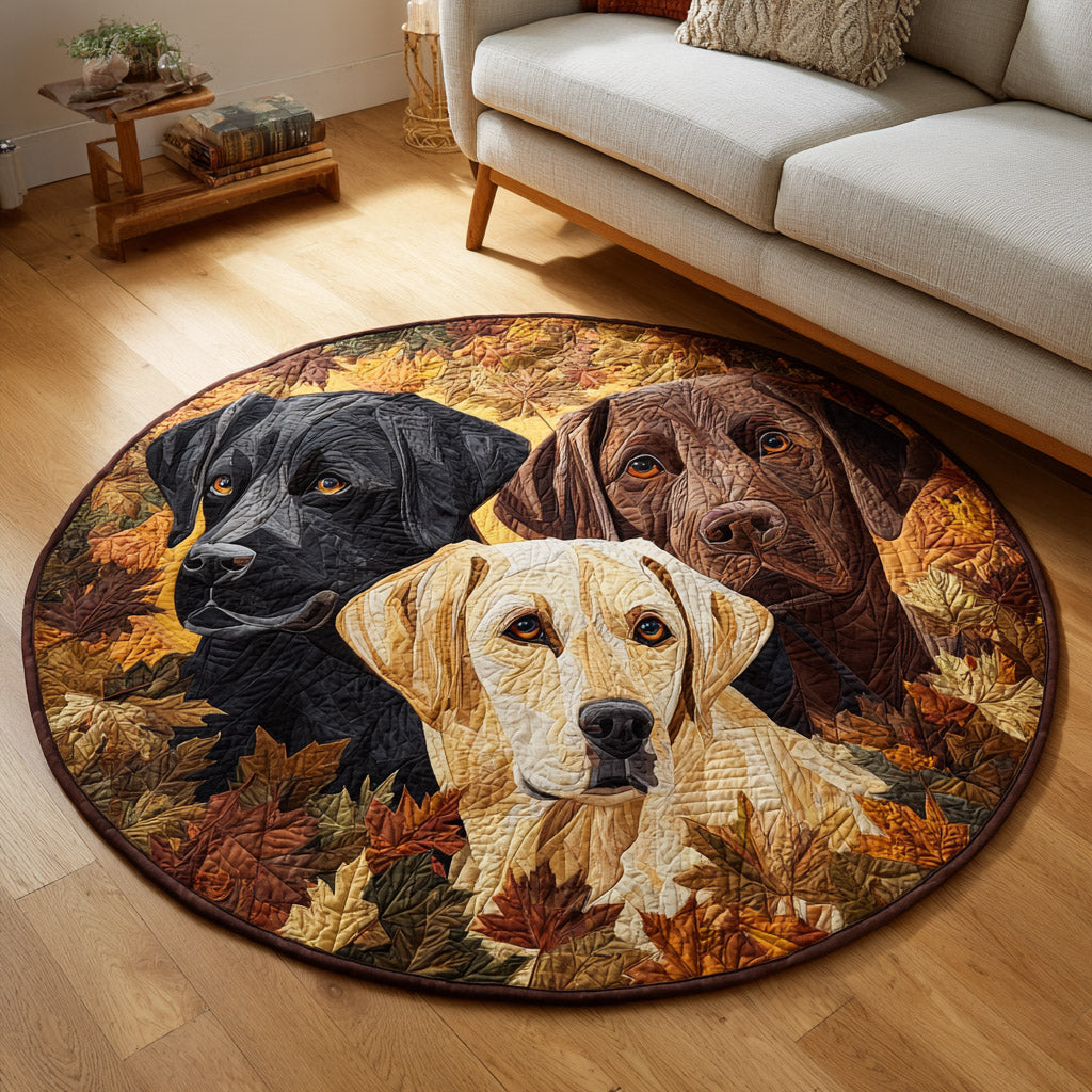 Blissful Labrador Charm Quilted Round Mat NCU0HNH1190