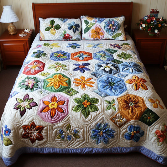 BloomTwilight 3-Piece Quilted Bedding Set NCU0PTT096