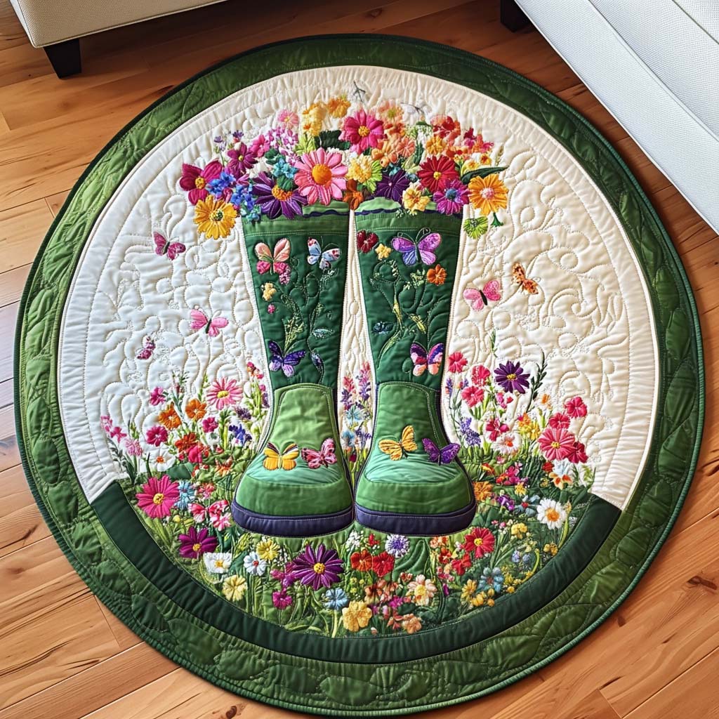 Bloom Boots Quilted Round Mat NCU0NNT1929