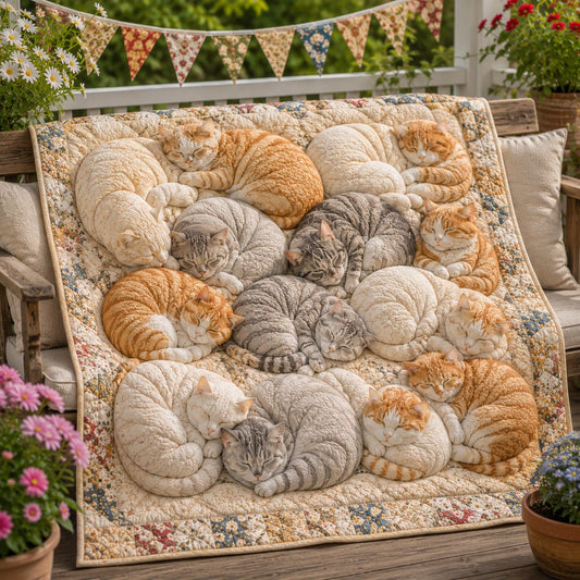 Bloom Cats Quilted Blanket NCU0NTD1917