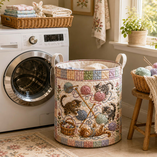 Bloom Cats Quilted Laundry Basket NCU0NTD2089