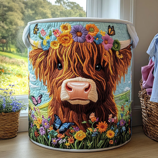 Bloom Crown Quilted Laundry Basket NCU0PVL496