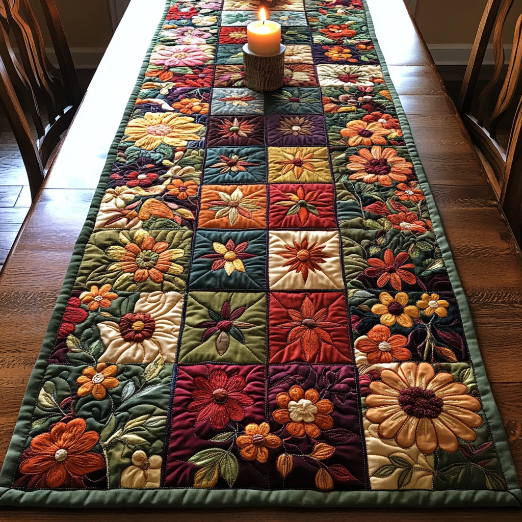 Bloom Joy Quilted Table Runner NCU0NVH450