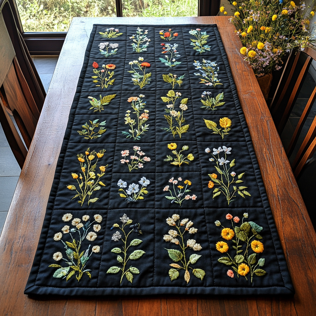 Bloom Path Quilted Table Runner NCU0DDK490