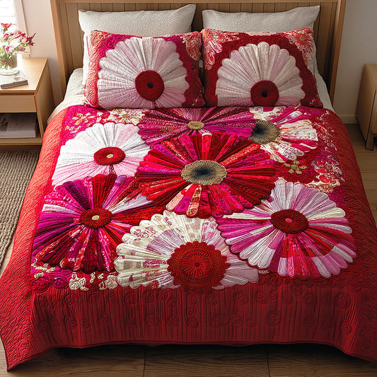 Bloom Ring 3-Piece Quilted Bedding Set NCU0NTD1210