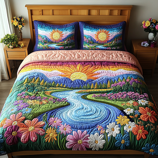Bloom River 3-Piece Quilted Bedding Set NCU0PVL322