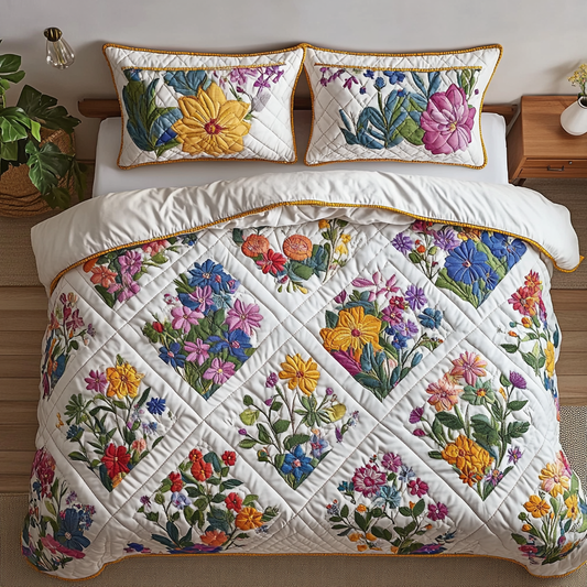 Bloom Touch 3-Piece Quilted Bedding Set NCU0DDK438