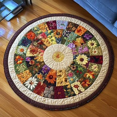 Bloom Wheel Quilted Round Mat NCU0PTT644