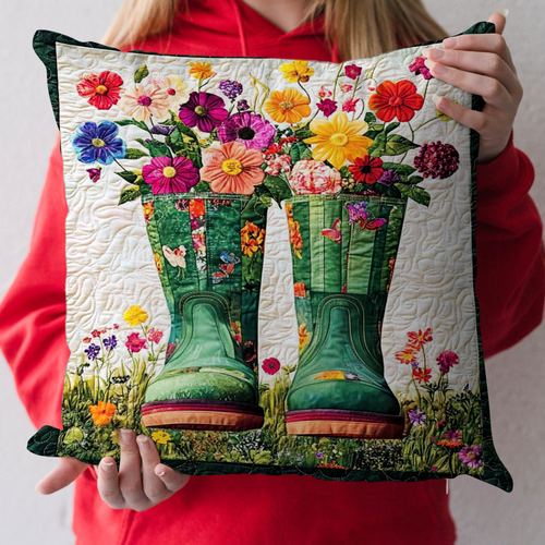 Blooming Boots Quilted Pillow Case NCU0NT1164