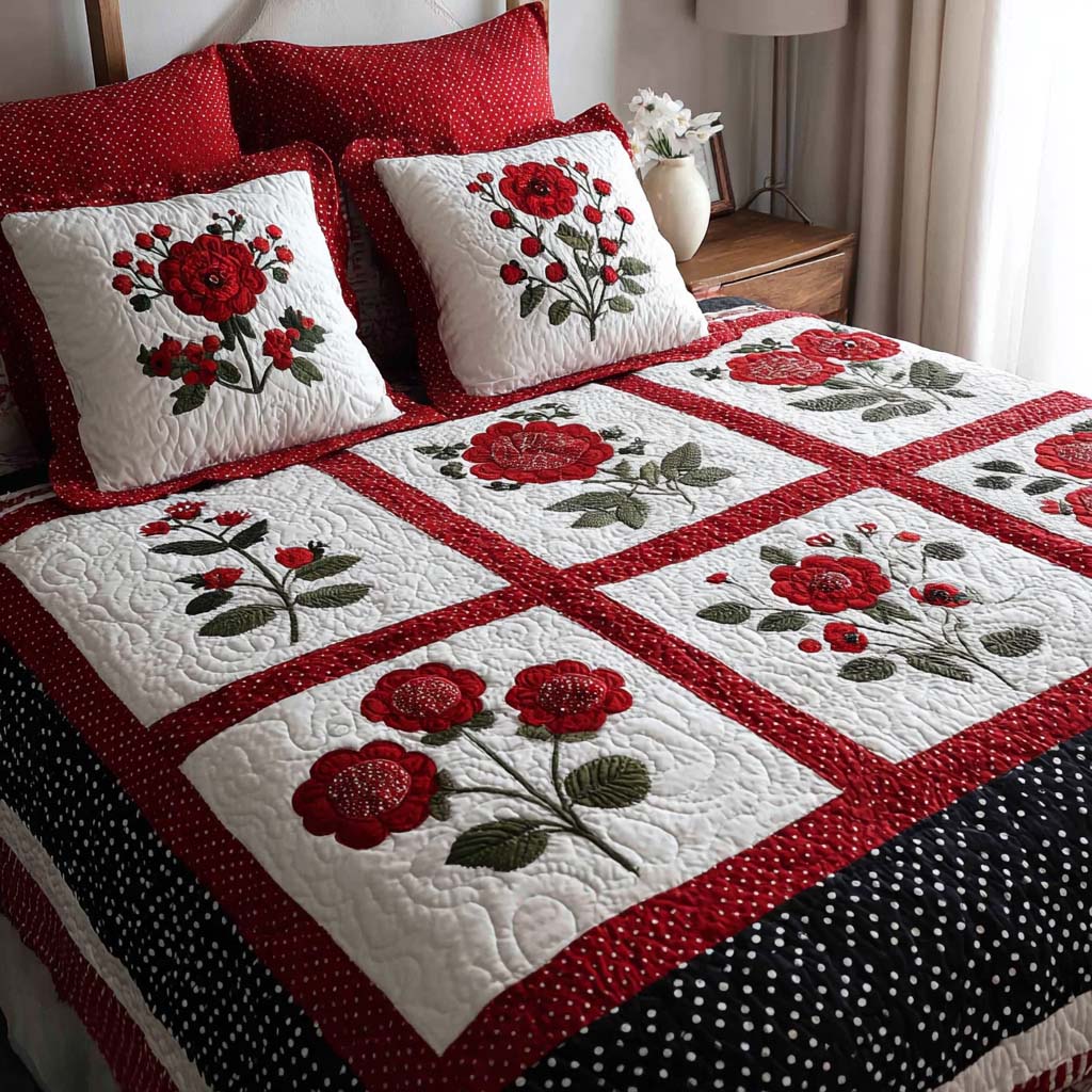 Blooming Aura 3-Piece Quilted Bedding Set NCU0NNT2526