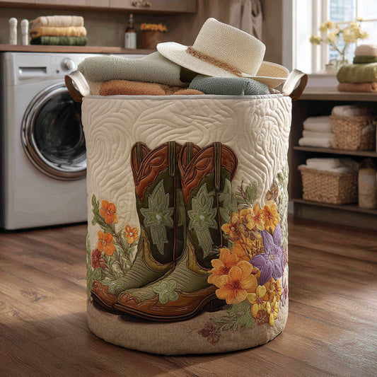 Blooming Boots Quilted Laundry Basket NCU0NTV436